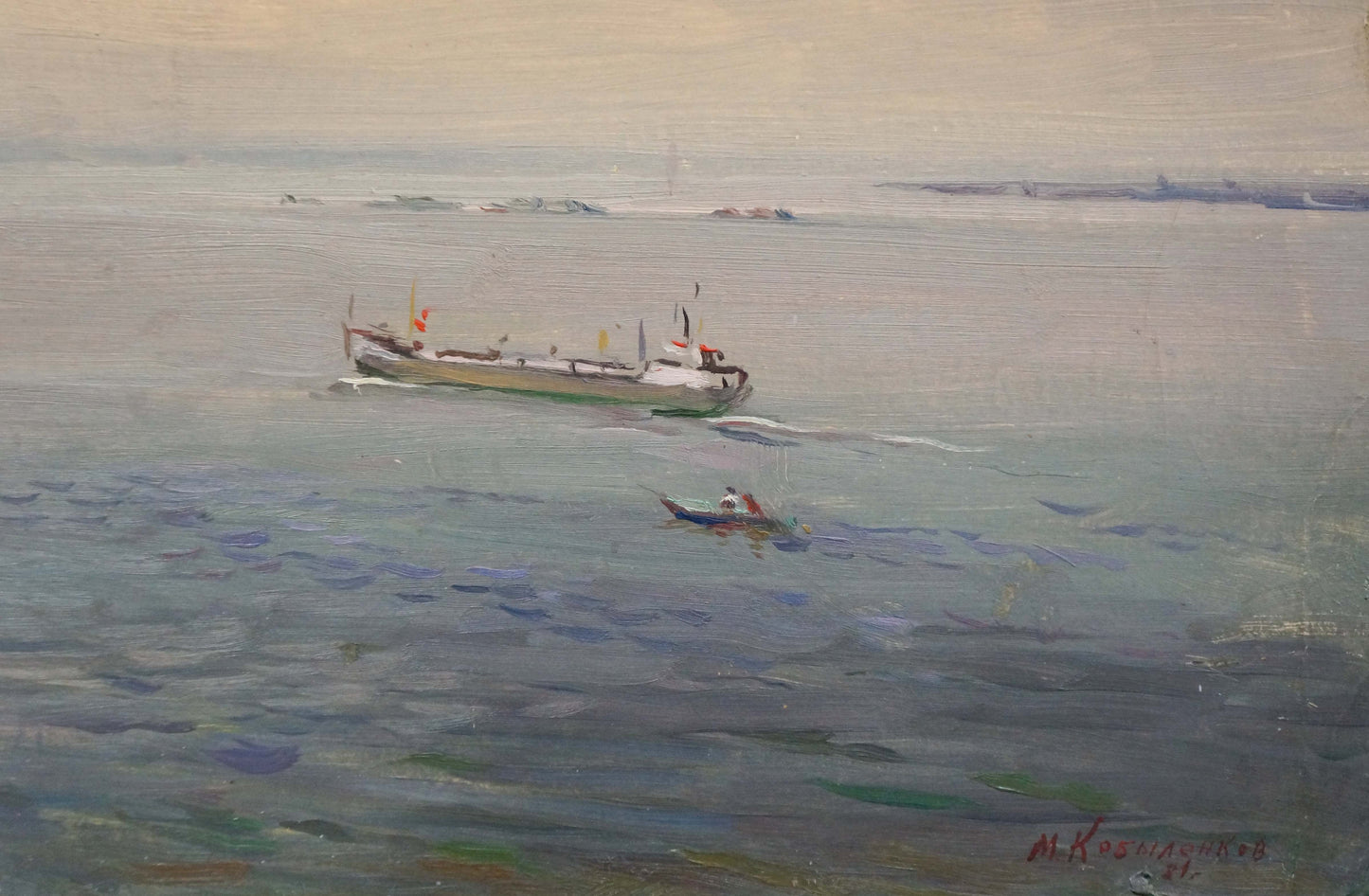 Oil painting Evening on the Volga Kobylenkov Mikhail Vasilievich