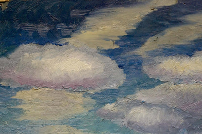 Oil painting Ships sail on the sea Unknown artist