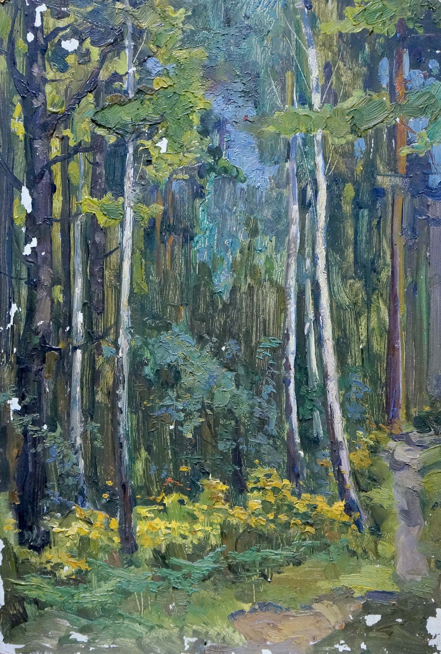 Oil painting Depths of a forest