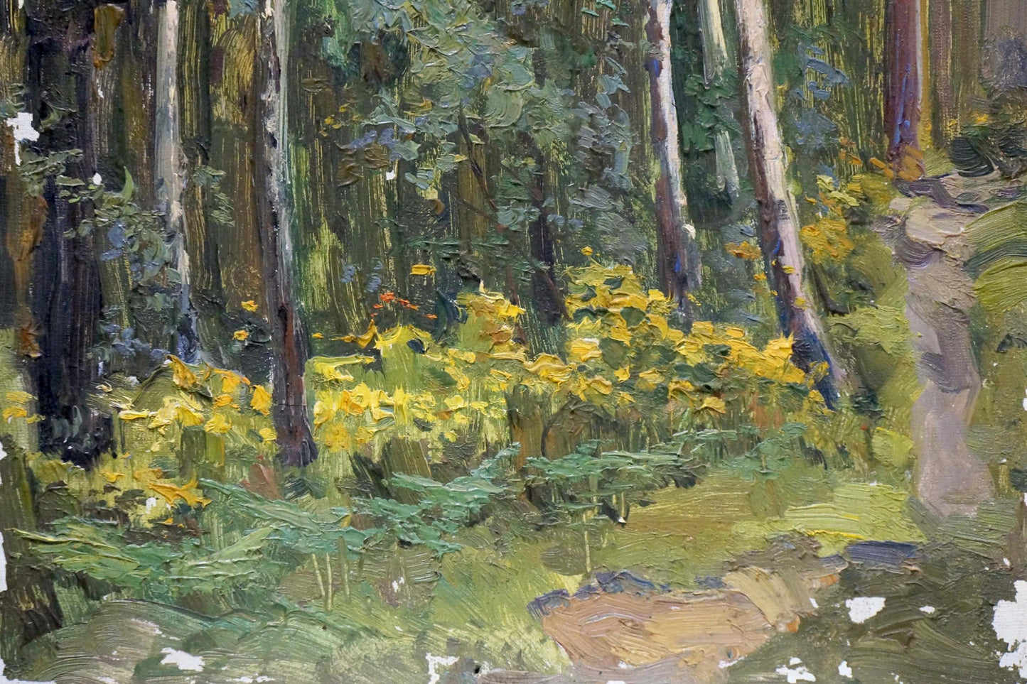 Oil painting Depths of a forest
