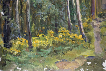 Oil painting Depths of a forest