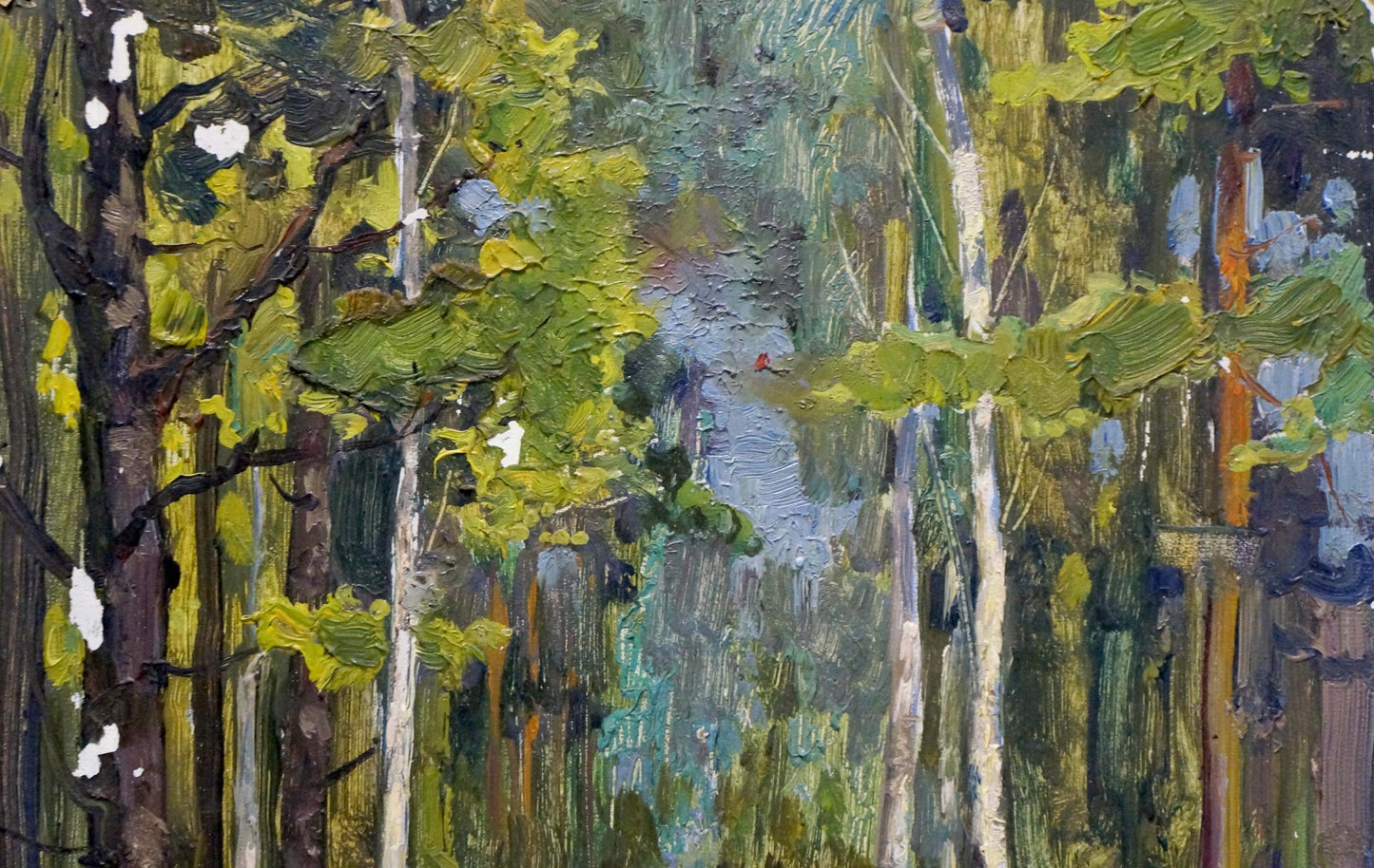Oil painting Depths of a forest
