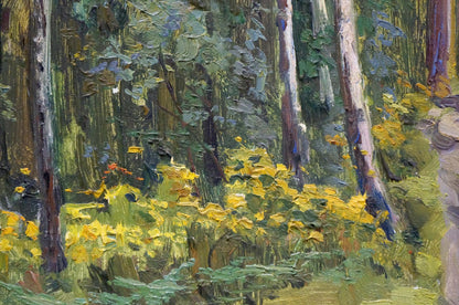 Oil painting Depths of a forest