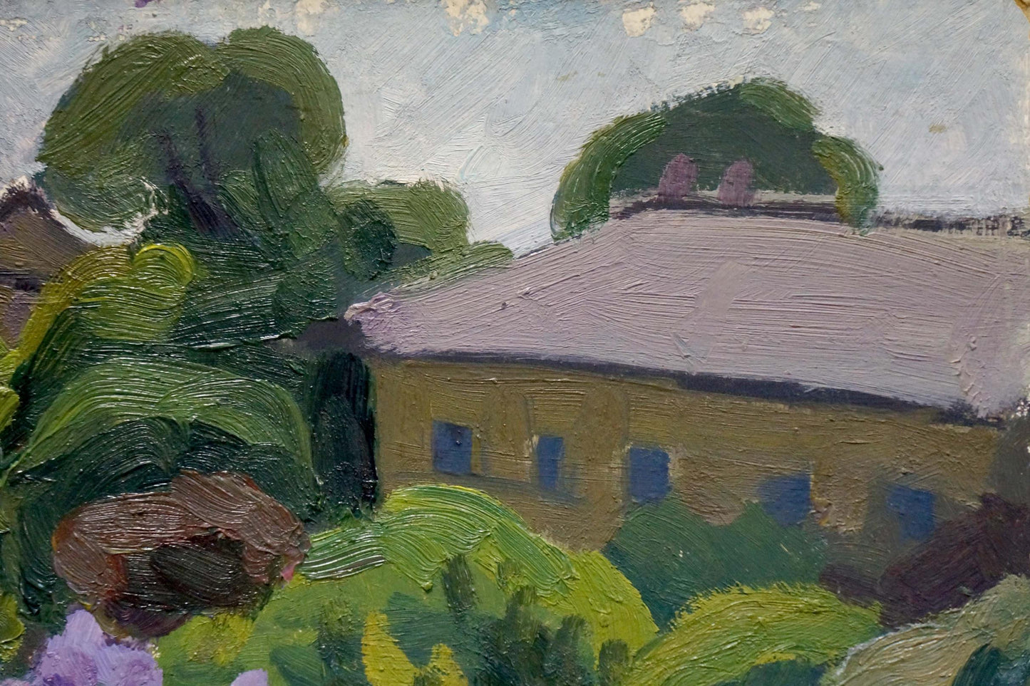 Oil painting Trees in the garden Yuri Ivanovich Khimich