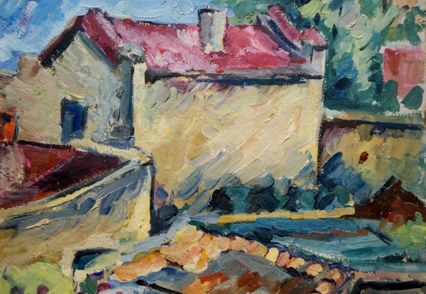 Oil painting City landscape Sergei Arsenievich Vinogradov