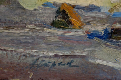 Oil painting Ship at sea Strelov Arkady Efimovich