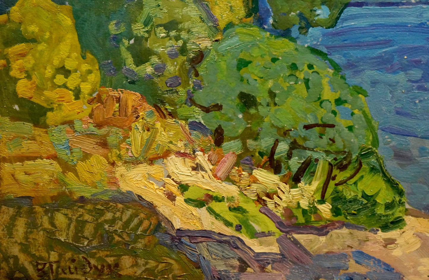 Oil painting Landscape with a winding river Viktor Gaiduk