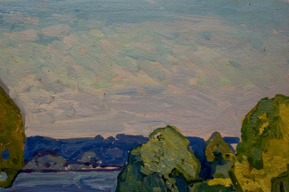 Oil painting Landscape with a winding river Viktor Gaiduk
