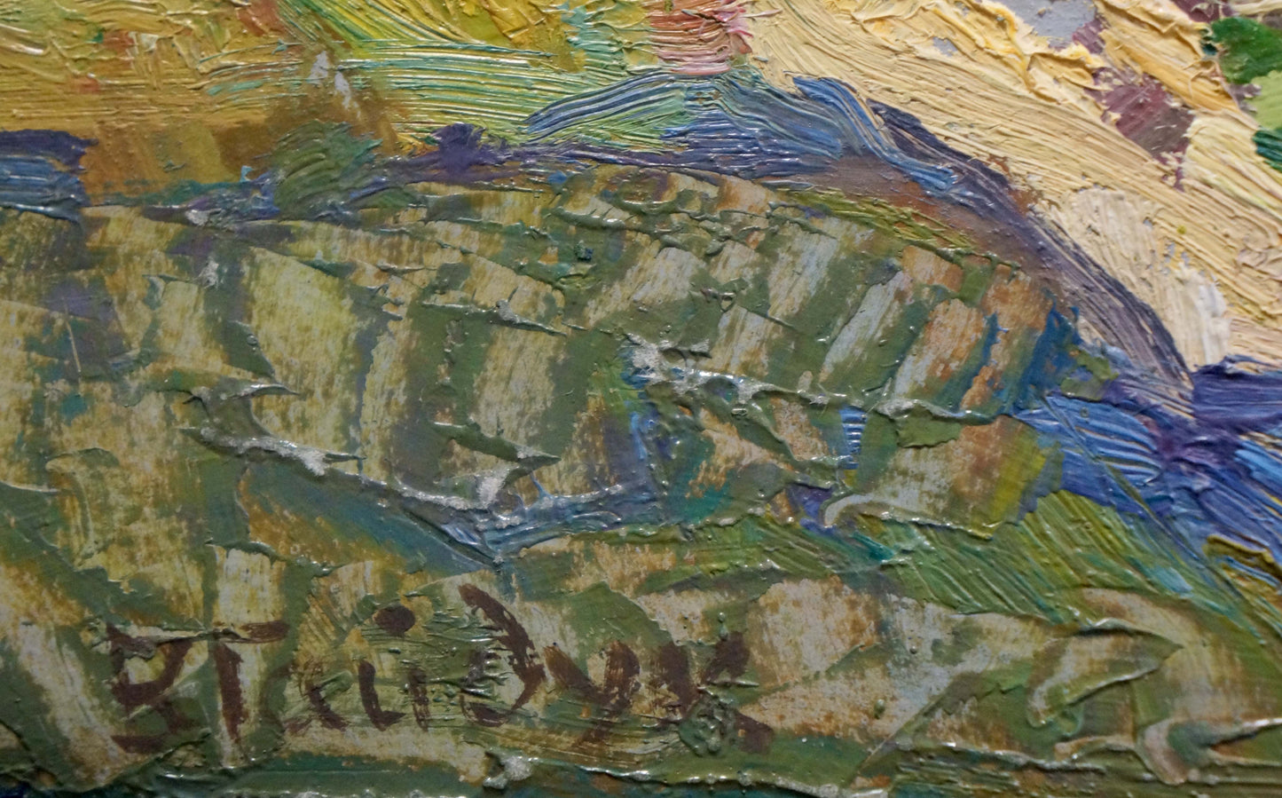 Oil painting Landscape with a winding river Viktor Gaiduk