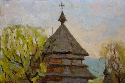 Church in the Village: Oil Painting by Kalatsyuk Yakov Alekseevich