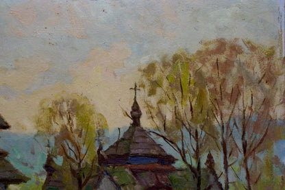 Oil Artwork: Kalatsyuk Yakov Alekseevich's Village Church