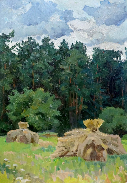 Oil painting Forest landscape Kolomoitsev Petr Mikhailovich