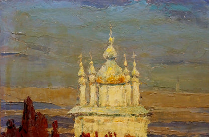 Oil painting Evening landscape Kolosovsky Georgy Sergeevich