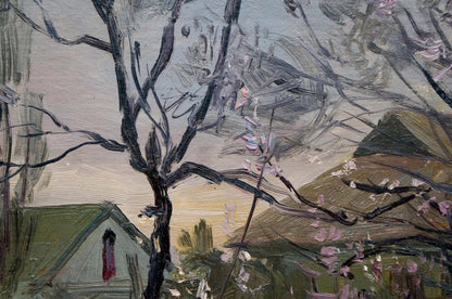 Oil painting Evening in the village Solodovnikov Aleksey Pavlovich