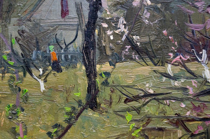 Oil painting Evening in the village Solodovnikov Aleksey Pavlovich