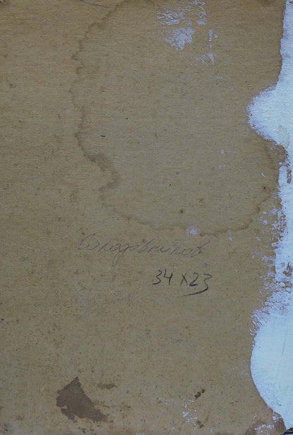 Oil painting Evening in the village Solodovnikov Aleksey Pavlovich