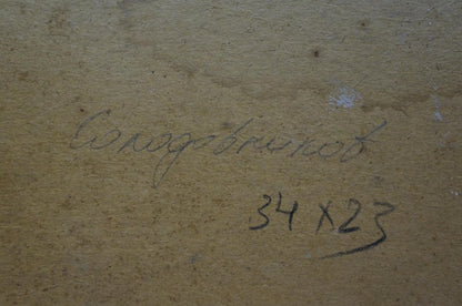 Oil painting Evening in the village Solodovnikov Aleksey Pavlovich