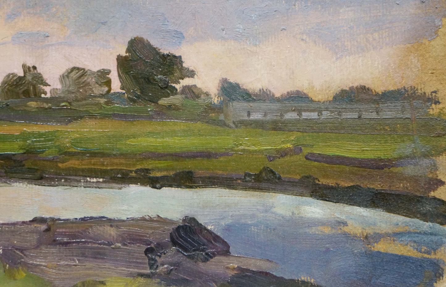 Oil painting River Twilight Karp Trohimenko