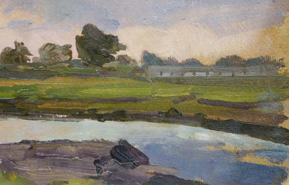 Oil painting River Twilight Karp Trohimenko