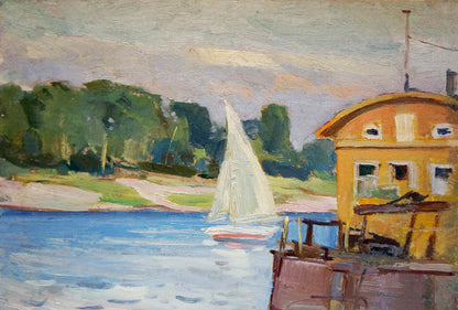 Oil painting Yacht Buryachok Nikolay Ivanovich