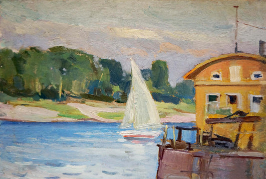 Oil painting Yacht Buryachok Nikolay Ivanovich