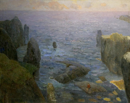 Oil painting Lonely at sea