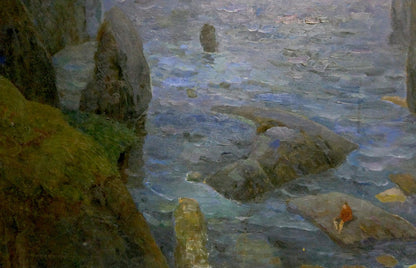 Oil painting Lonely at sea