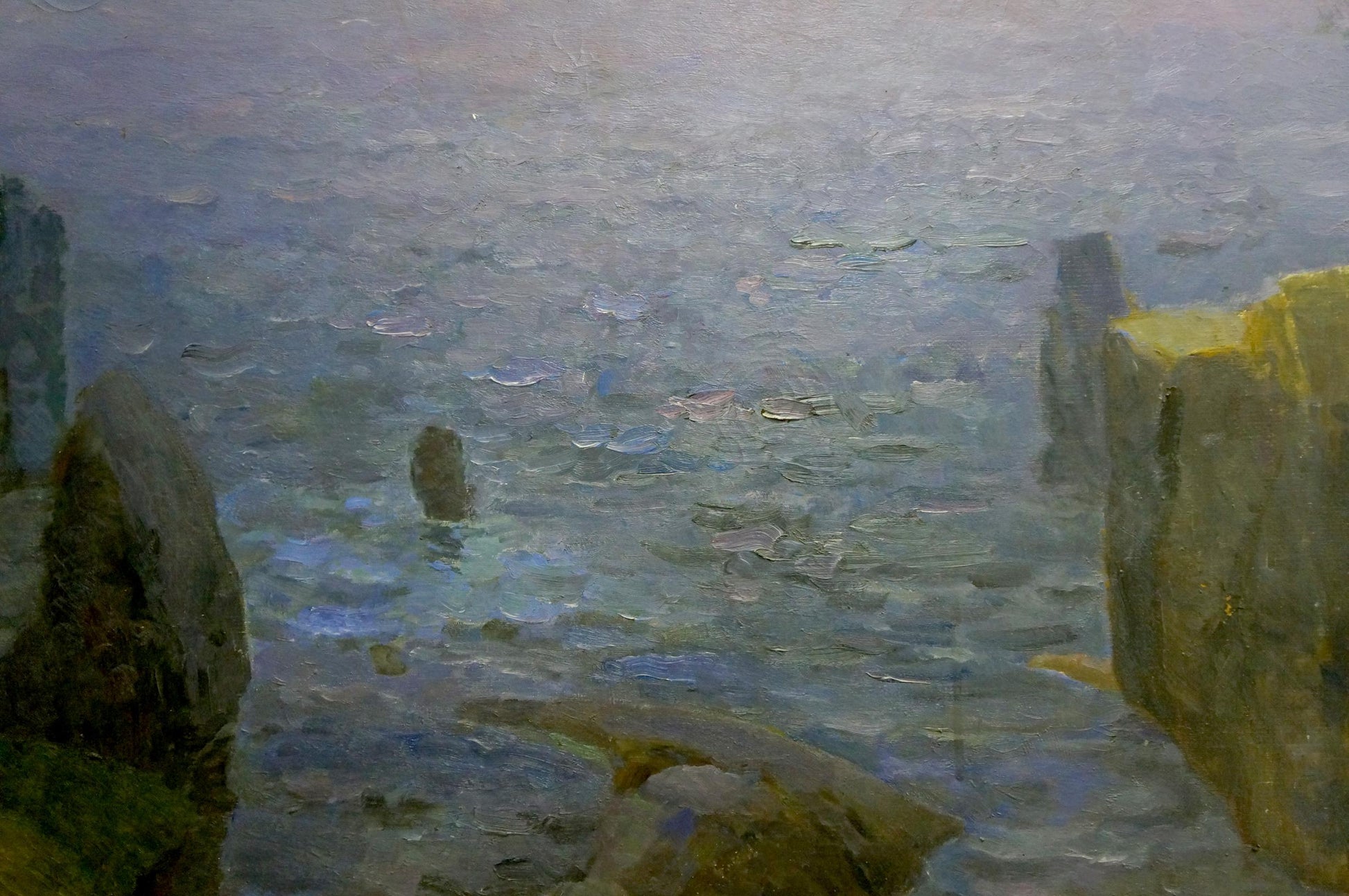 Lonely Sea depicted through oil painting