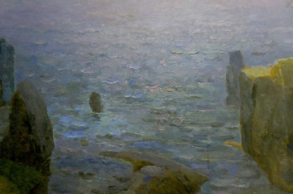 Lonely Sea depicted through oil painting