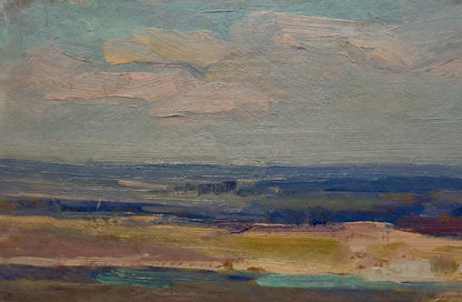 Oil painting River spill in a field Nikolay Buryachok