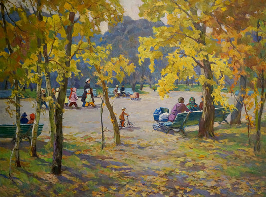 Oil painting Autumn in the park El'bert Viktor Davydovich