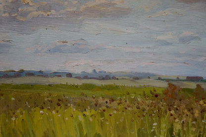 Oil painting Landscape fields