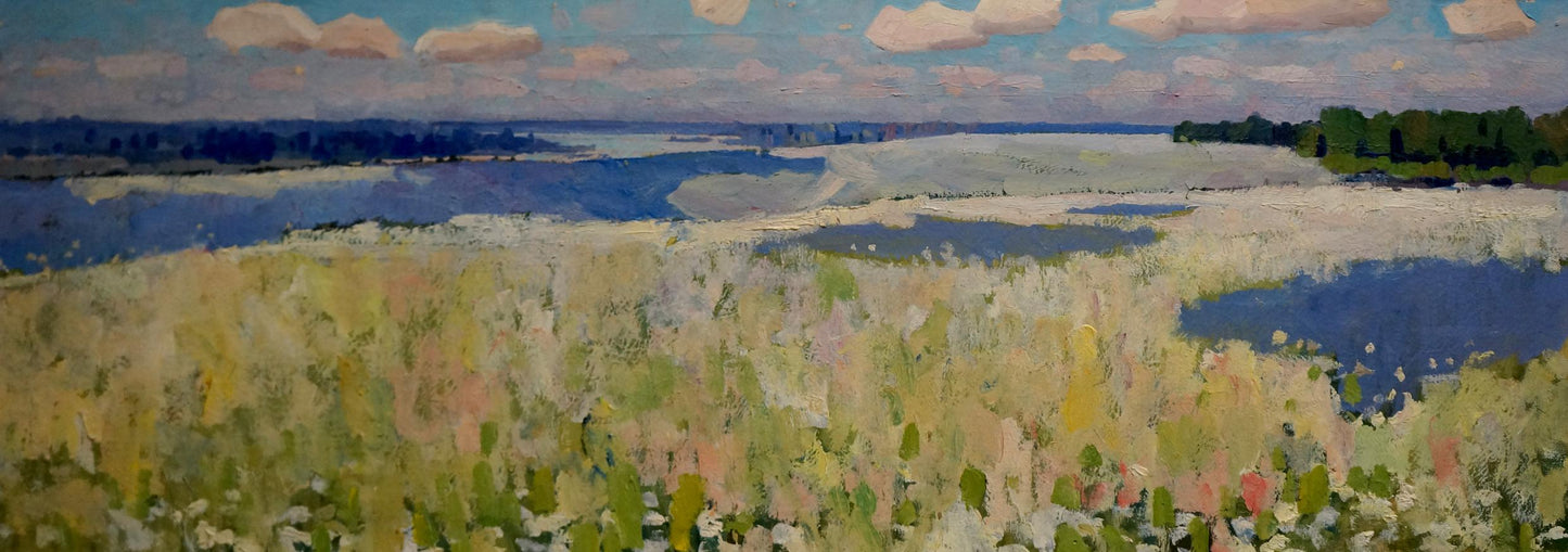 Oil painting Blooming fields