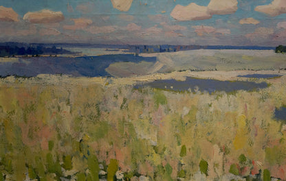 Oil painting Blooming fields