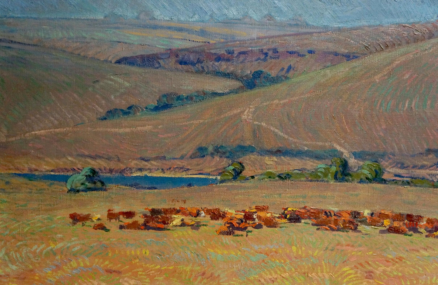 Oil painting Field work Kravtsov Nikolay Fedorovich