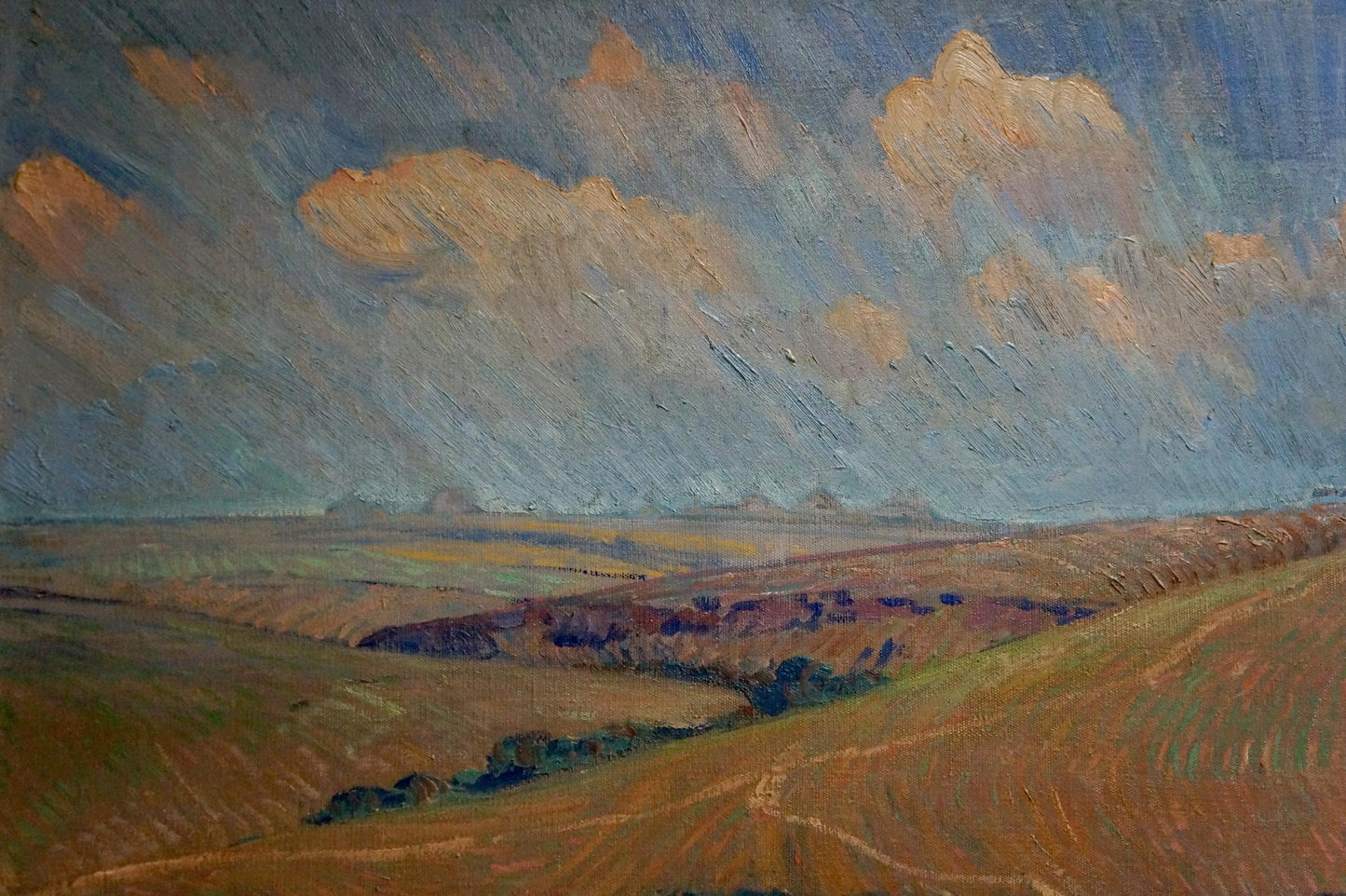 Oil painting Field work Kravtsov Nikolay Fedorovich