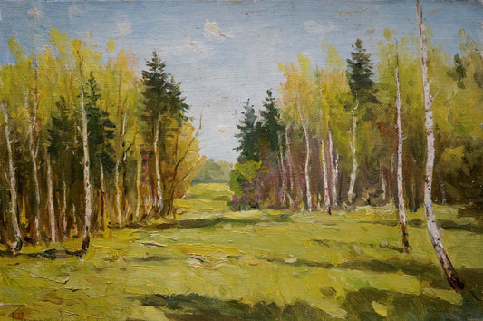 Oil painting Forest landscape Petr Chernyshevsky