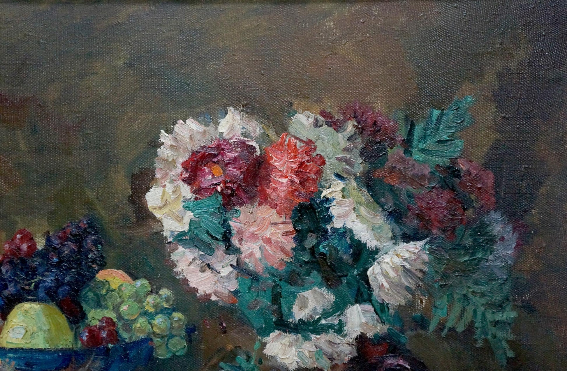 Oil painting titled "Still Life with Watermelon" by Efim Aleksandrovich Kerzhner