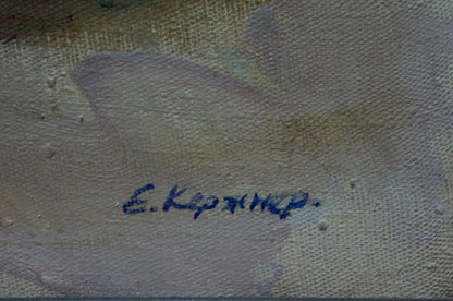The oil painting "Still Life with Watermelon" crafted by Efim Aleksandrovich Kerzhner
