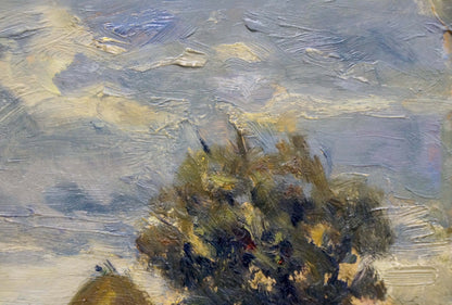 Oil painting Haystacks Popov Igor Alexandrovich