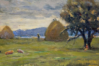 Oil painting Haystacks Popov Igor Alexandrovich