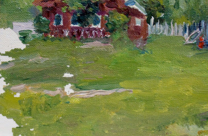 Oil painting Village landscape Dmitry Lednev