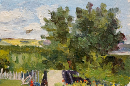 Oil painting Village landscape Dmitry Lednev