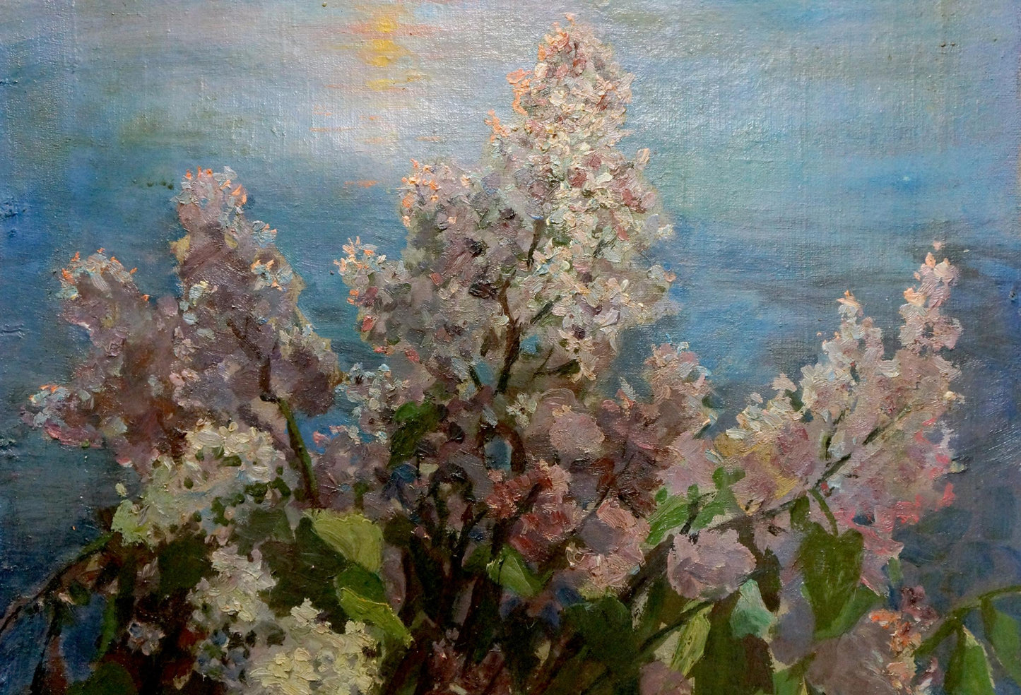 Oil painting Lilac with sunset Yanchak Elena Vaclavovna