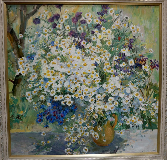 Oil painting Daisies Polyakova Lyudmila Valentinovn