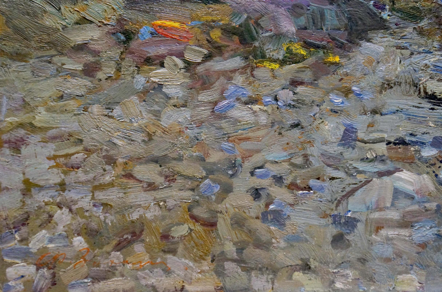 Oil painting On the shore of a calm sea Fedor Zakharov
