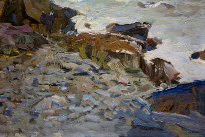 Oil painting On the shore of a calm sea Fedor Zakharov
