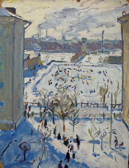 Oil painting City life