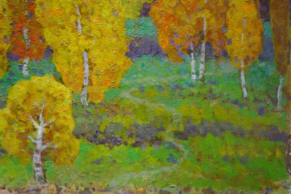 Oil painting Birch trees grow Ruban Grigory Savelievich