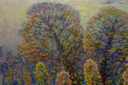 Oil painting Fog in the autumn forest Ruban Grigory Savelievich